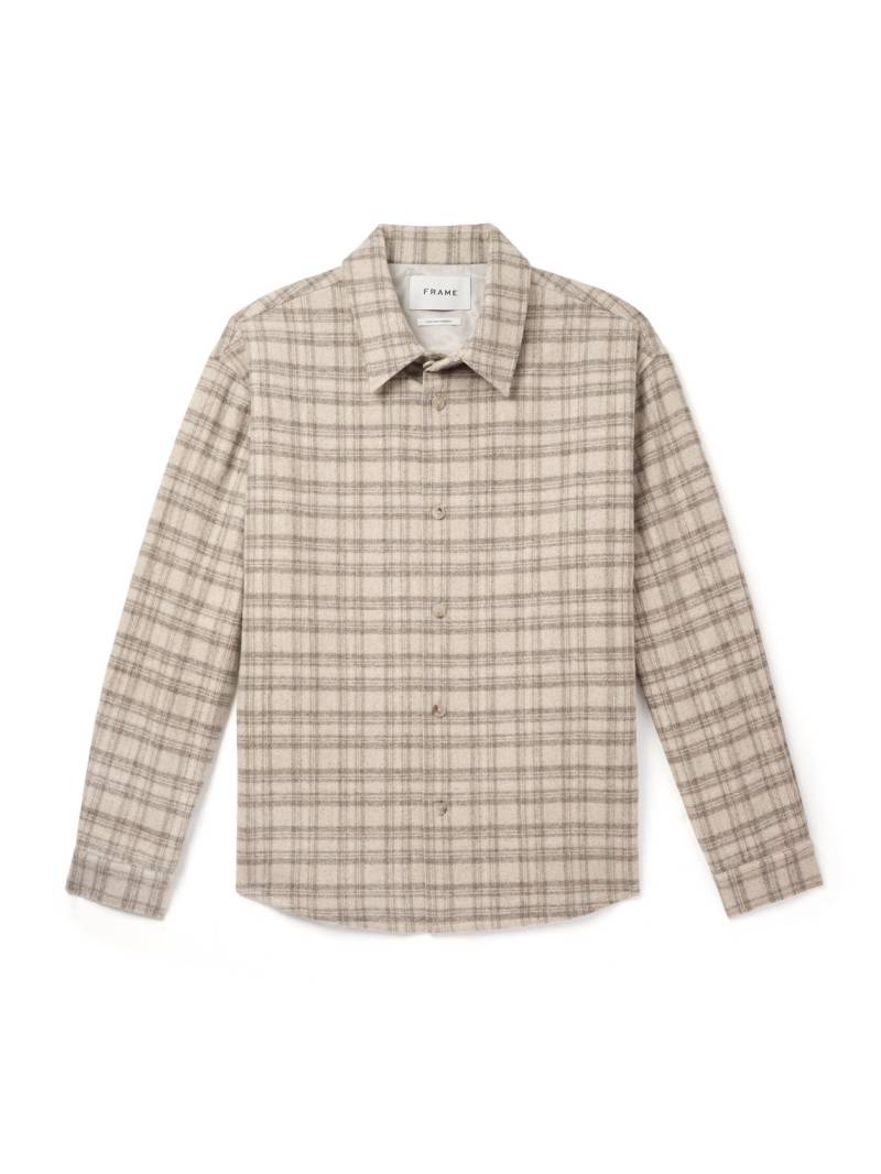 FRAME - Checked Wool-Blend Flannel Overshirt - Men - Neutrals - L von FRAME