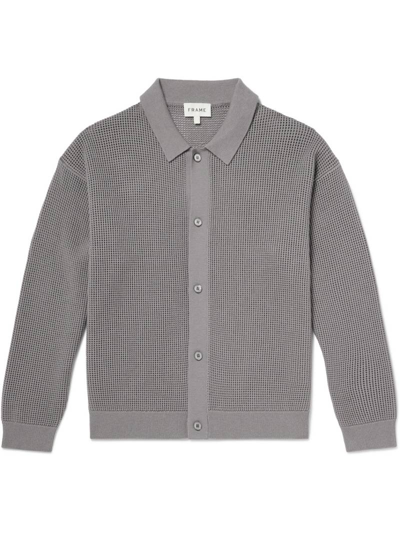FRAME - Open-Knit Cotton Cardigan - Men - Gray - M von FRAME