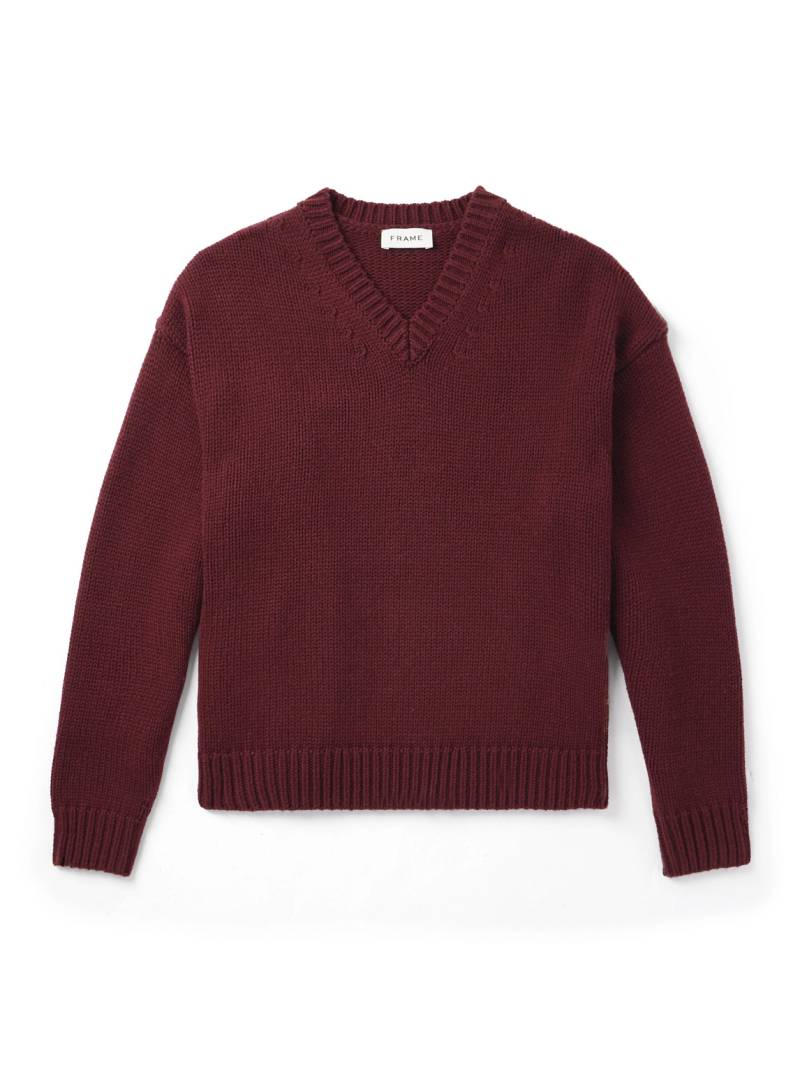 FRAME - Oversized Wool and Cashmere-Blend Sweater - Men - Red - S von FRAME