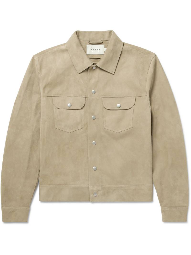 FRAME - Slim-Fit Suede Trucker Jacket - Men - Neutrals - M von FRAME
