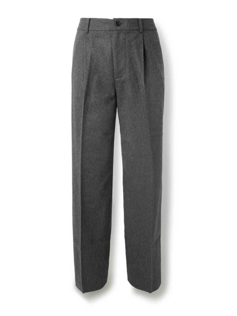 FRAME - Straight-Leg Pleated Wool-Blend Flannel Trousers - Men - Gray - UK/US 30 von FRAME
