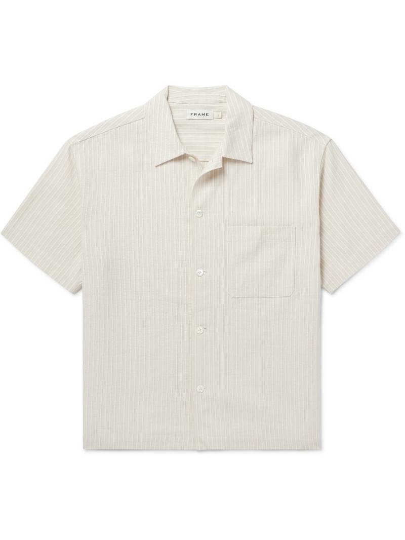 FRAME - Striped Cotton-Jacquard Shirt - Men - Neutrals - M FRAME - Striped Cotton-Jacquard Shirt - Men - Neutrals - M von FRAME