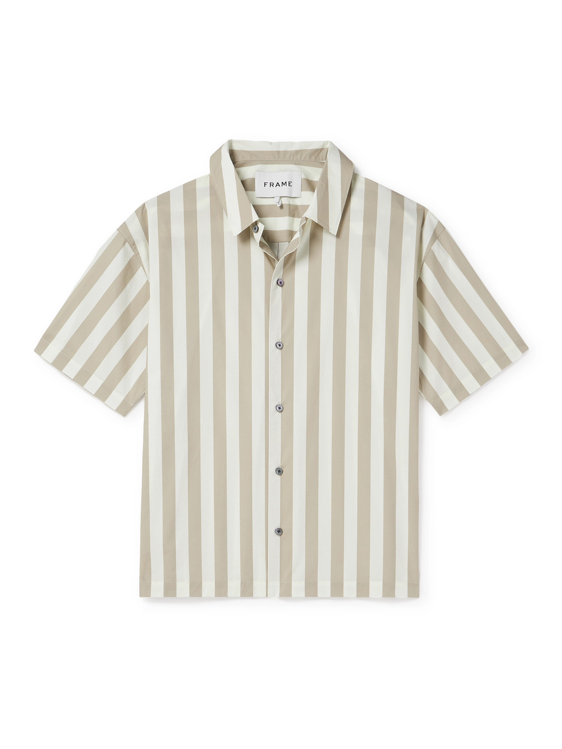 FRAME - Striped Cotton-Poplin Shirt - Men - Neutrals - L von FRAME