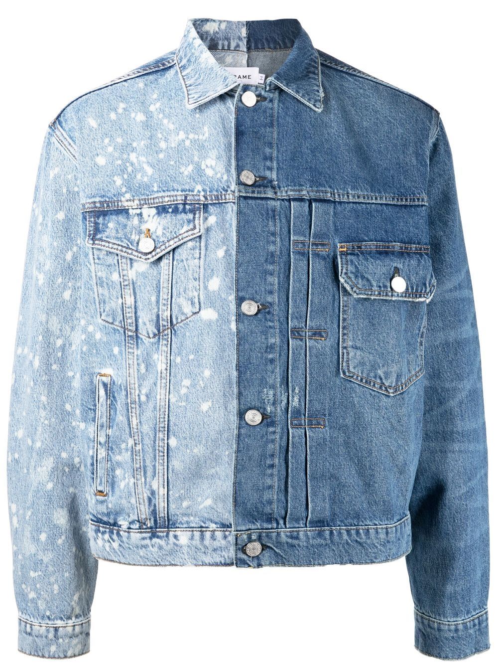 FRAME Zweifarbige Jeansjacke - Blau von FRAME