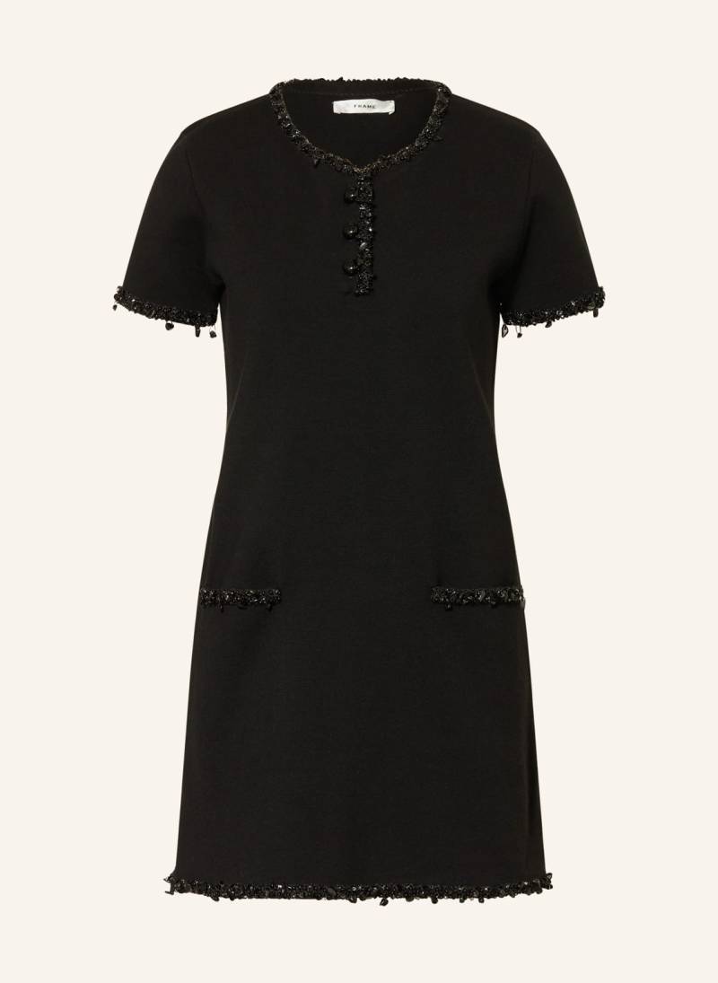 Frame Etuikleid The Beaded Trim Dress Mit Schmucksteinen schwarz von FRAME