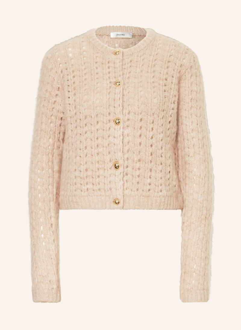 Frame Strickjacke The Plush Cardi Mit Alpaka weiss von FRAME
