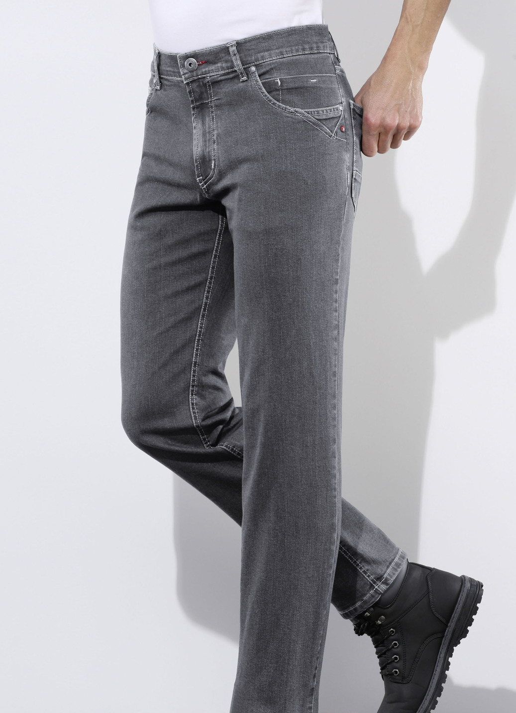 "Francesco Botti"-Jeans in 3 Farben, Grau, Größe 25 von FRANCESCO BOTTI