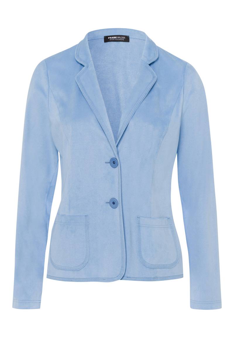 FRANK WALDER - Blazer CAFÉ AU BLEU aus pflegeleichtem PES-Stretch-Lederimitat french blue - Gr. - 38 von FRANK WALDER