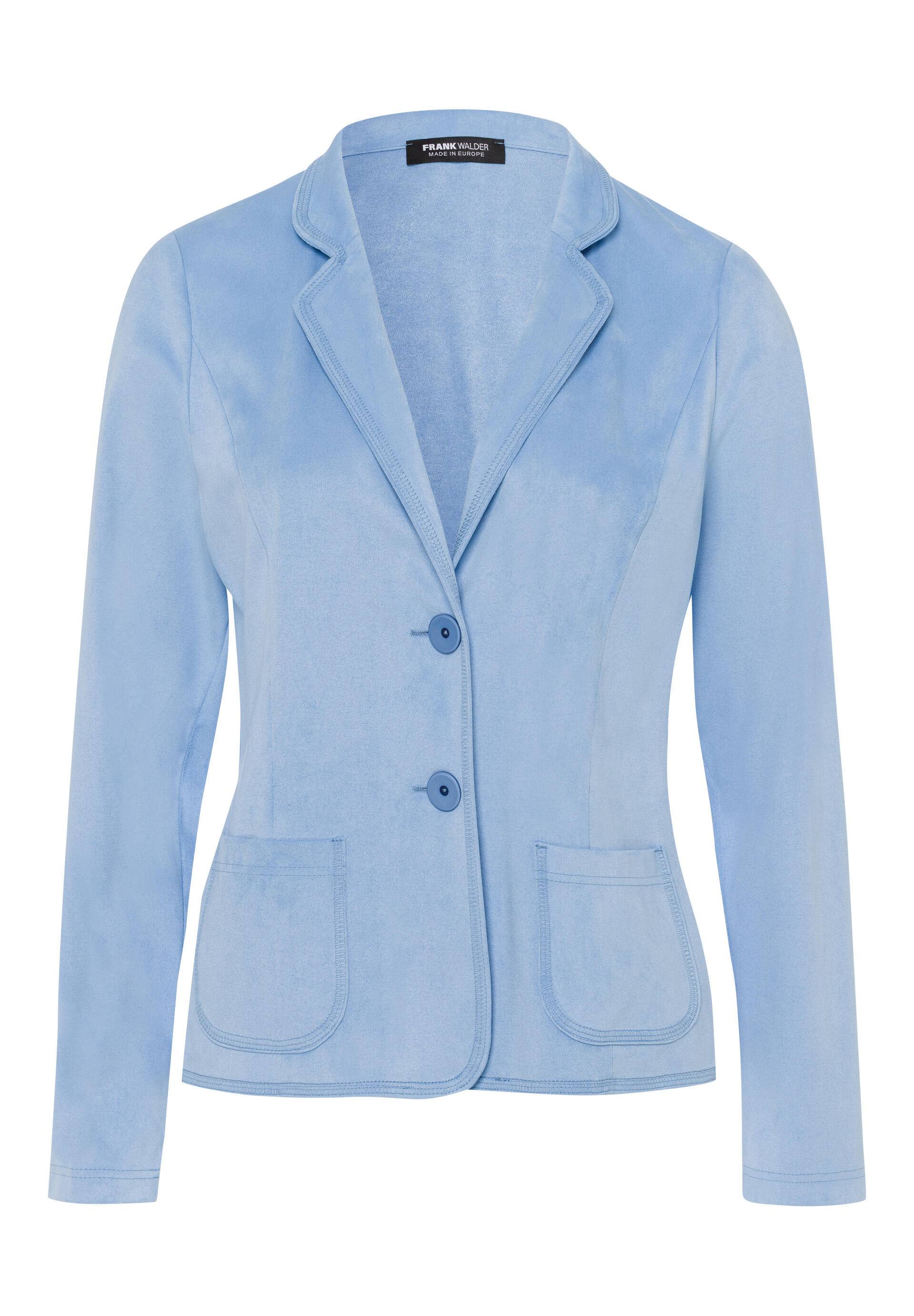 FRANK WALDER - Blazer CAFÉ AU BLEU aus pflegeleichtem PES-Stretch-Lederimitat french blue - Gr. - 42 von FRANK WALDER