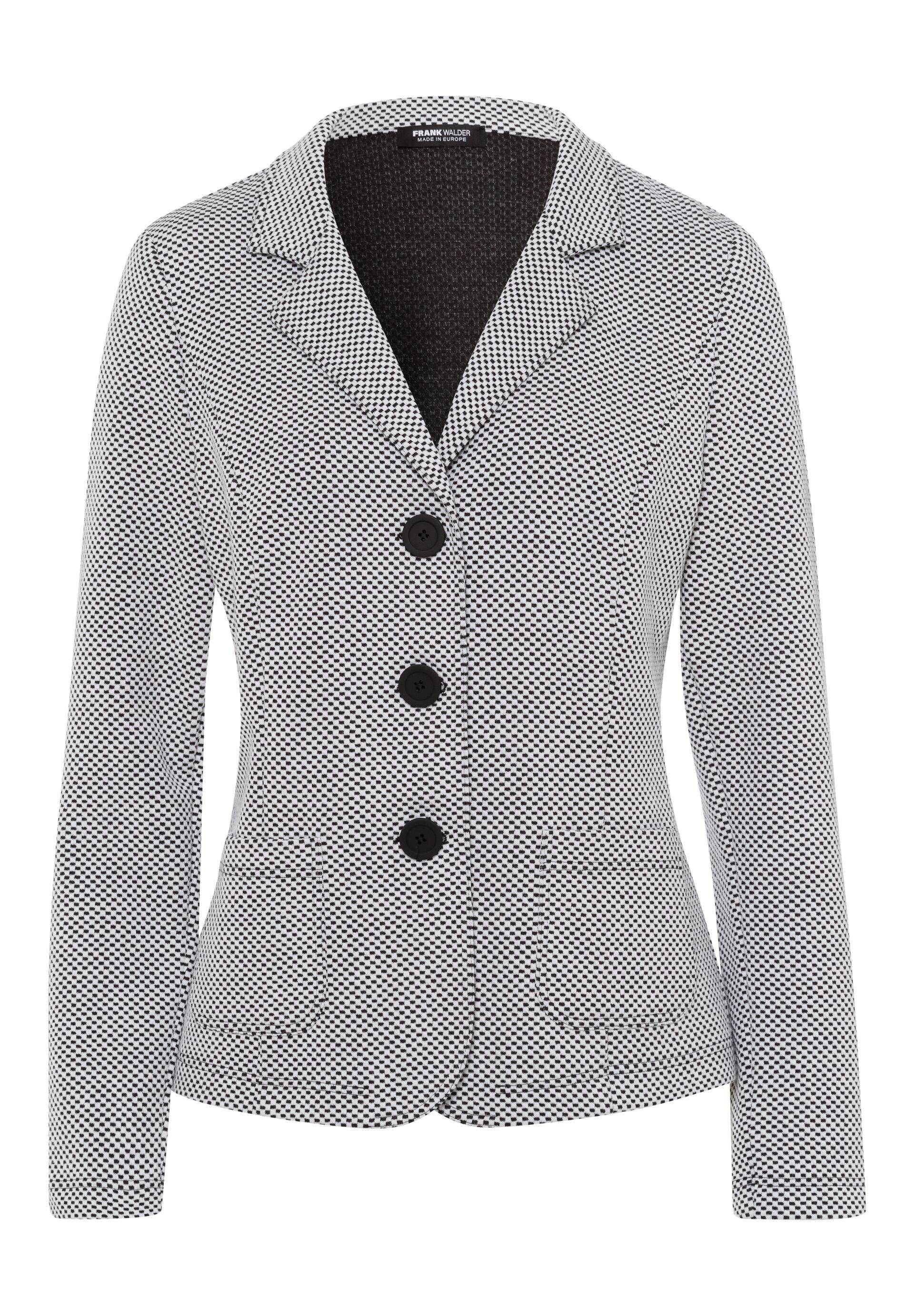 FRANK WALDER - Blazer NOS aus zweifarbigem Jersey ecru/schwarz - Gr. - 48 von FRANK WALDER