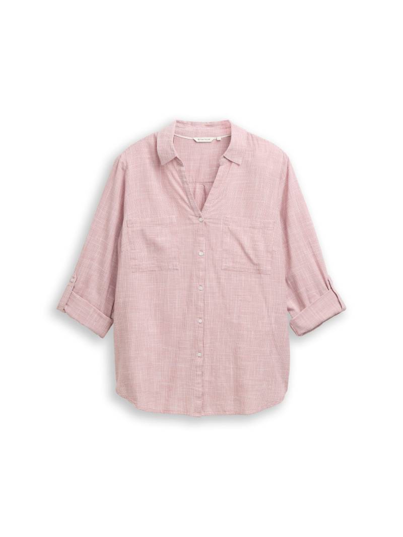 Tom Tailor - Plus Size - Bluse mit Brusttaschen wineberry rose - Gr. - 54 von Tom Tailor