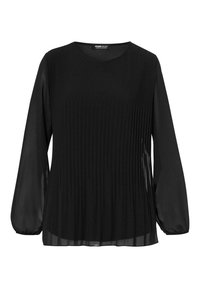 FRANK WALDER - Bluse ELEMENTS mit Plissee-Struktur schwarz - Gr. - 46 von FRANK WALDER