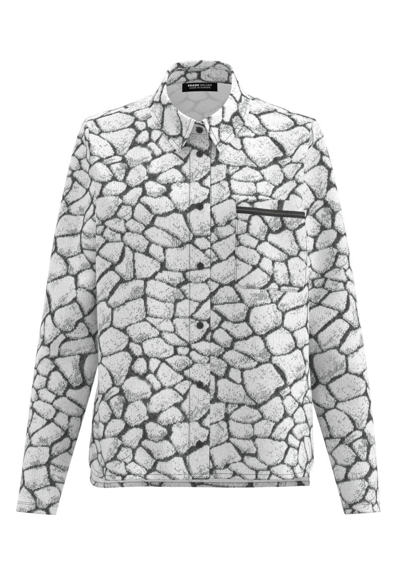 FRANK WALDER - Bluse ELEMENTS mit Statement-Print anthrazit/ecru - Gr. - 40 von FRANK WALDER
