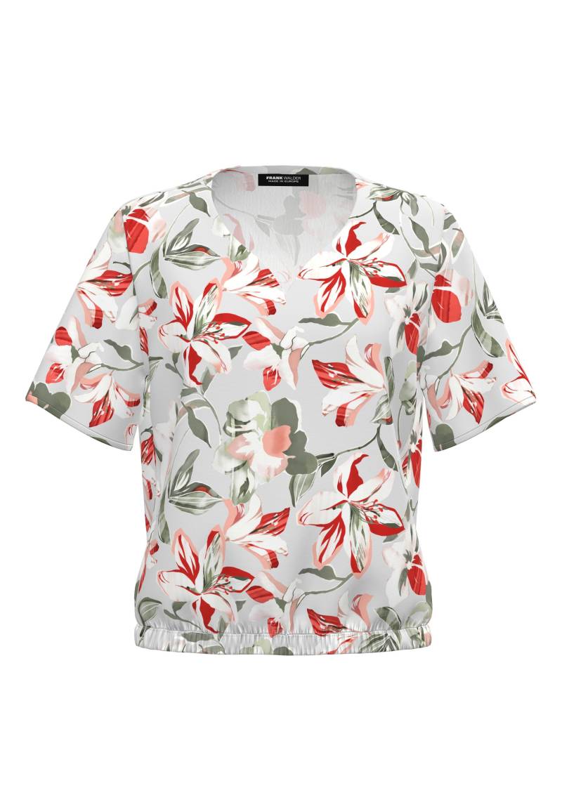 FRANK WALDER - Bluse ELEMENTS mit schmeichelnder Silhouette salbei/ecru/cherry - Gr. - 46 von FRANK WALDER