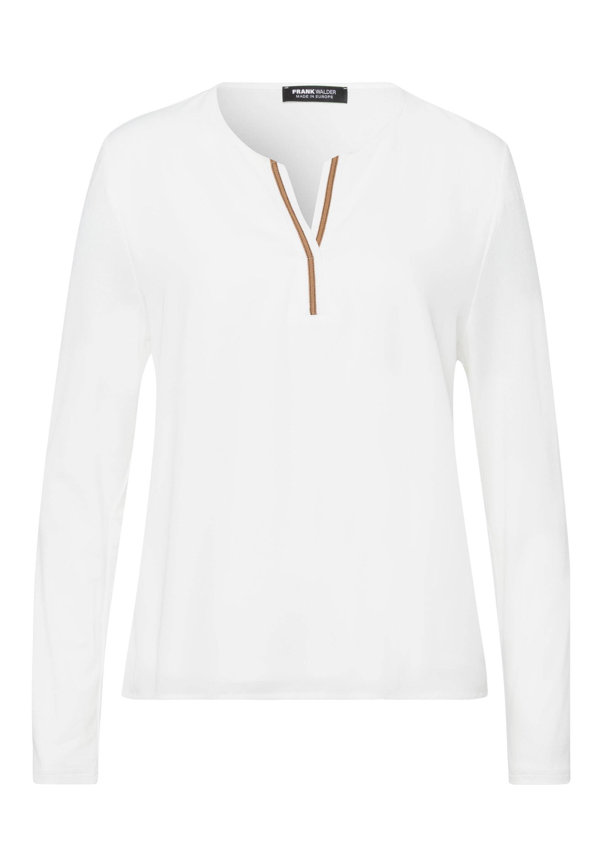 FRANK WALDER - Blusenshirt CARAMEL CHIC im Materialmix ecru/caramel - Gr. - 48 von FRANK WALDER