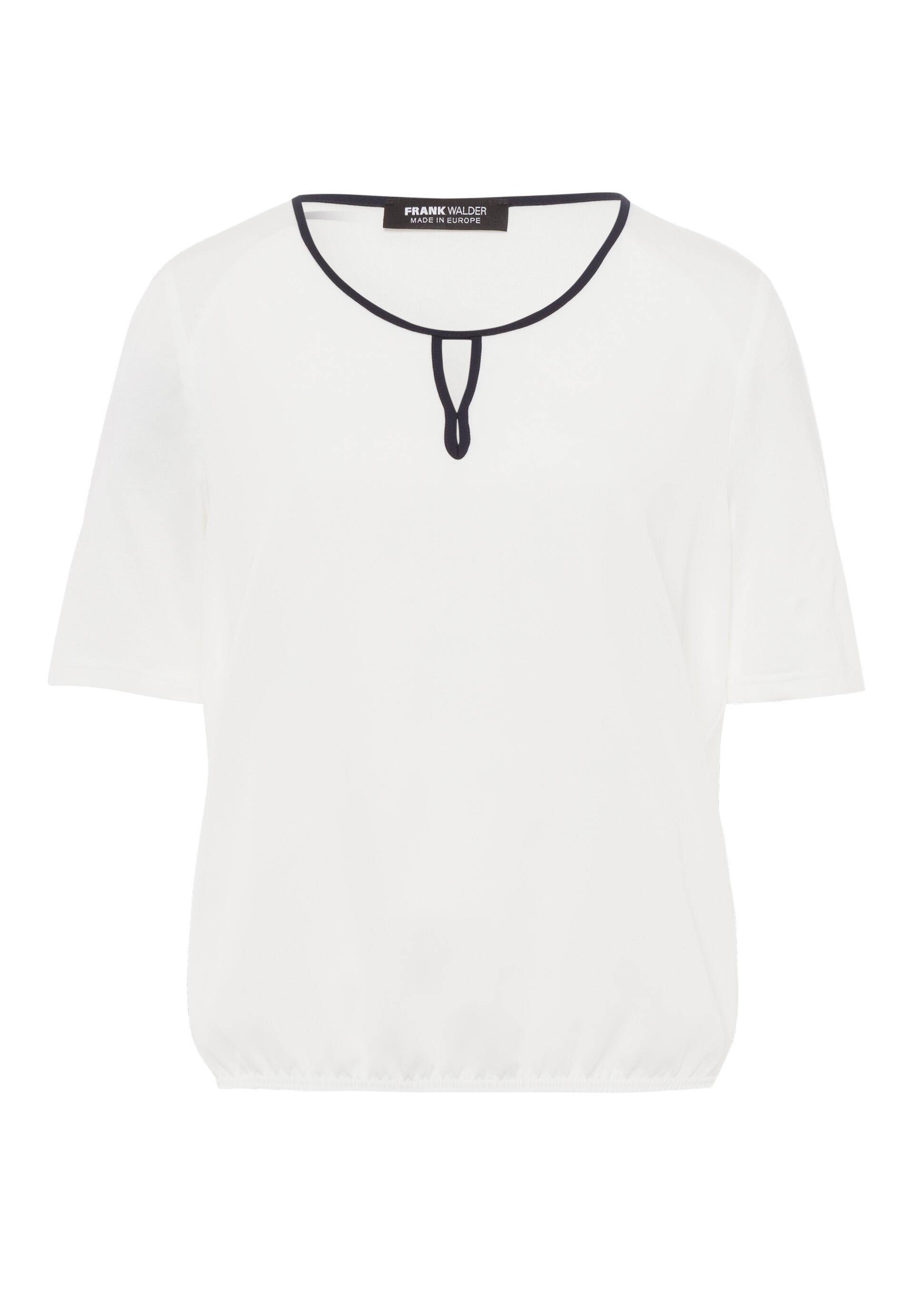 FRANK WALDER - Blusenshirt ELEMENTS mit kontrastfarbigen Akzent am Ausschnitt ecru - Gr. - 44 von FRANK WALDER