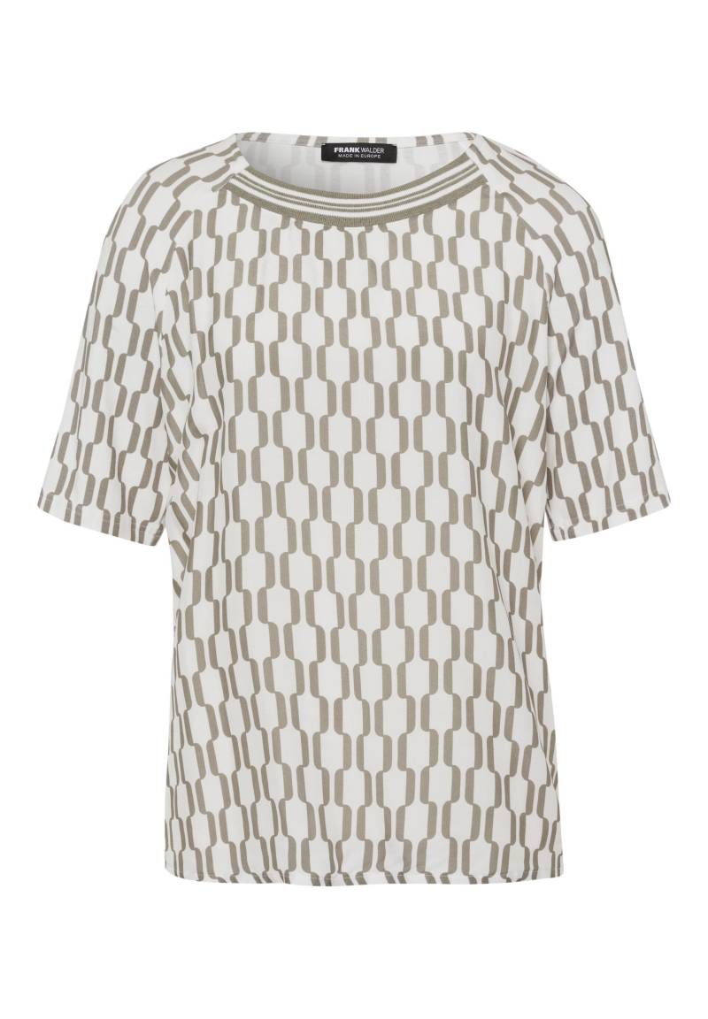 FRANK WALDER - Blusenshirt FLOWER HARMONY im graphischen Dessin ecru/salbei - Gr. - 46 von FRANK WALDER
