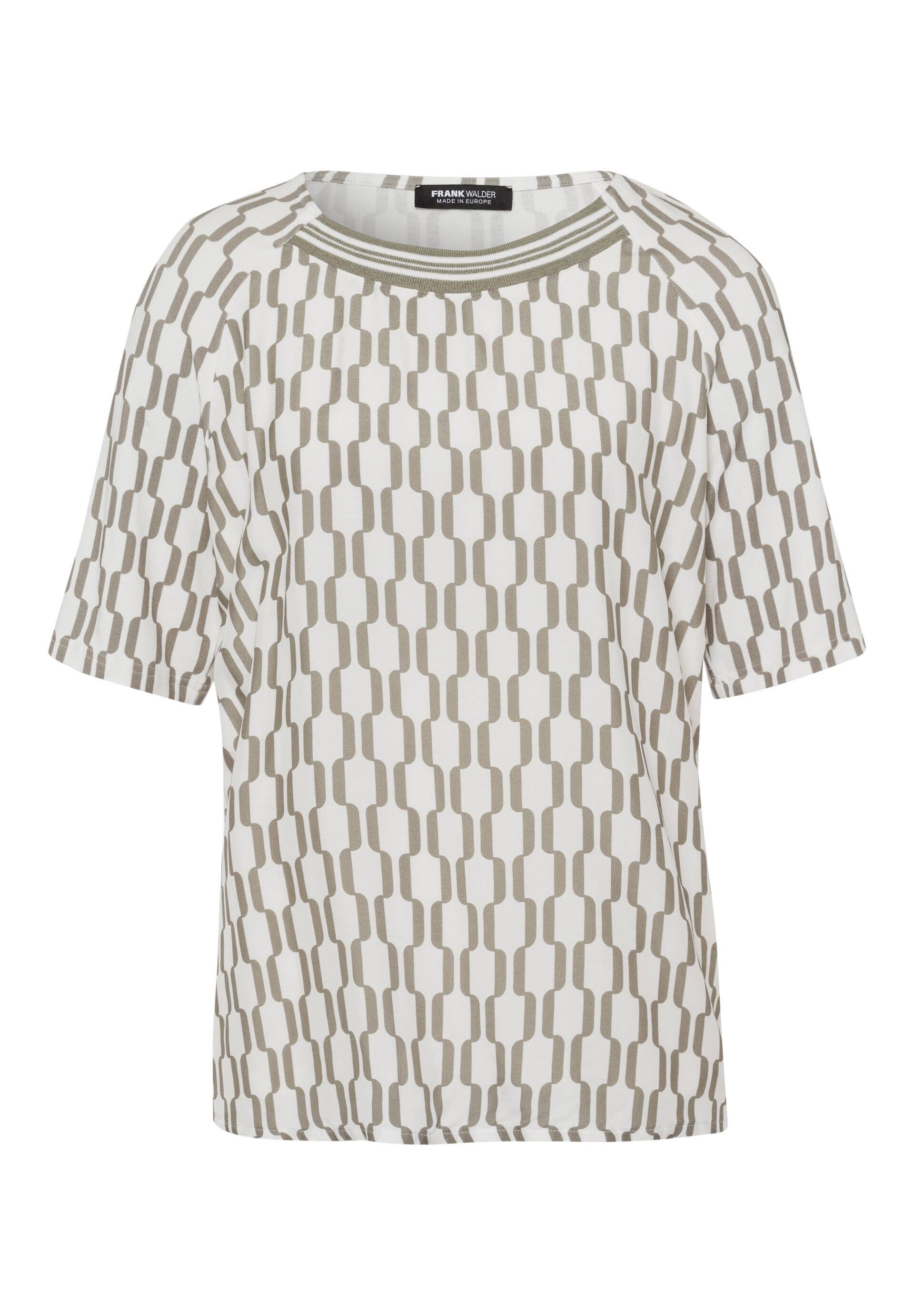 FRANK WALDER - Blusenshirt FLOWER HARMONY im graphischen Dessin ecru/salbei - Gr. - 48 von FRANK WALDER