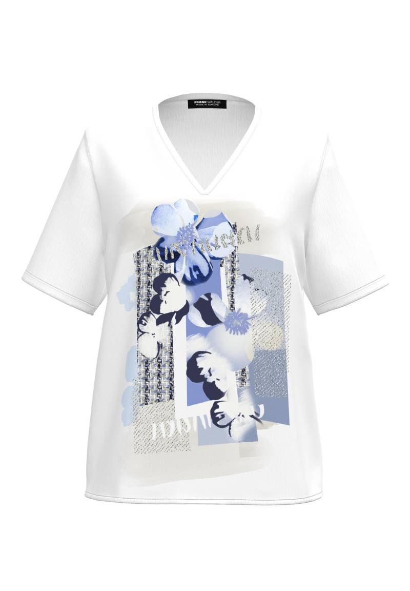 FRANK WALDER - Blusenshirt FRESH RIVIERA mit modischem V-Ausschnitt ink/ecru/pacific blue/sand - Gr. - 46 von FRANK WALDER