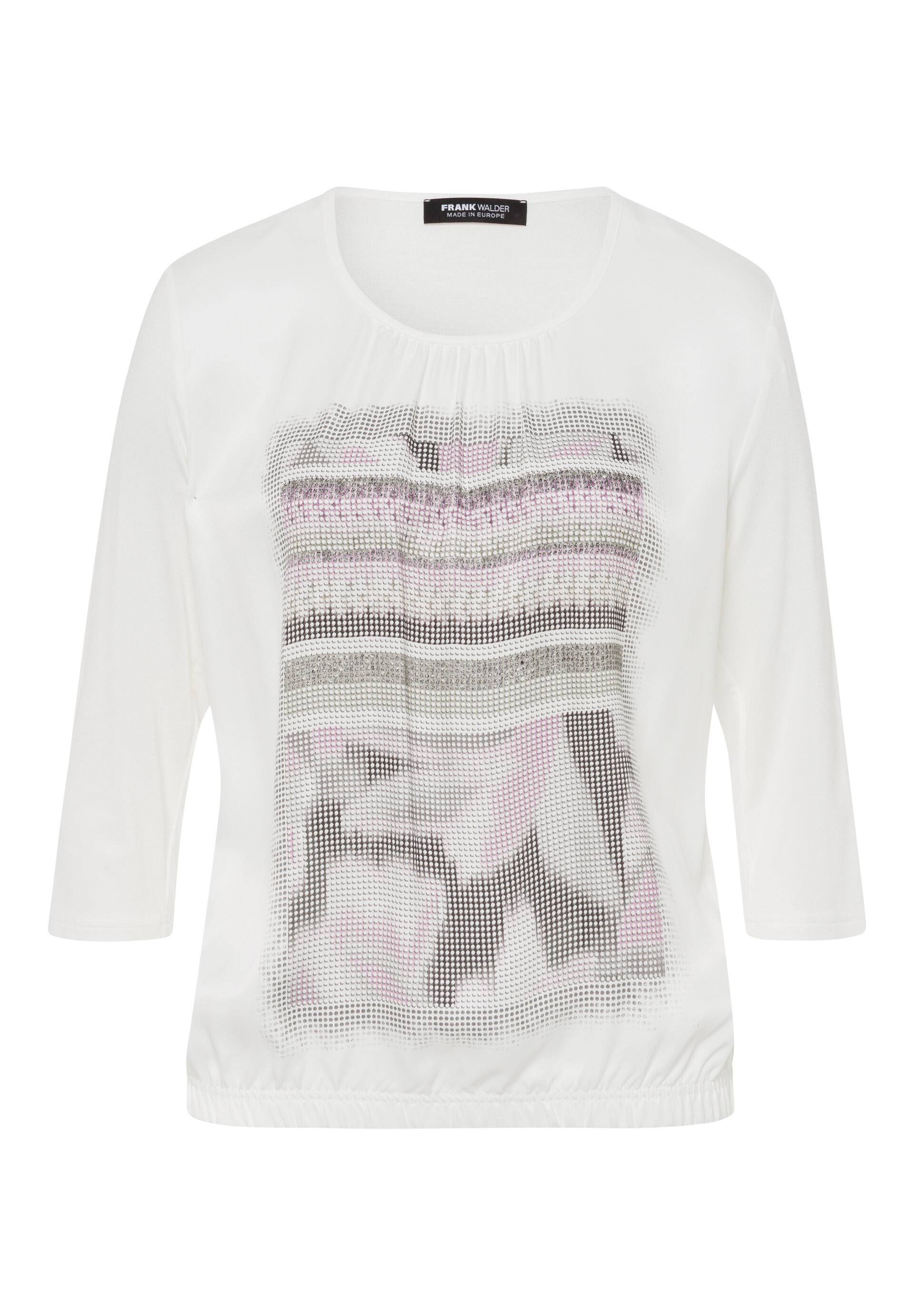 FRANK WALDER - Blusenshirt ICED LAVENDER mit Placement-Print anthrazit/ecru/soft purple - Gr. - 42 von FRANK WALDER