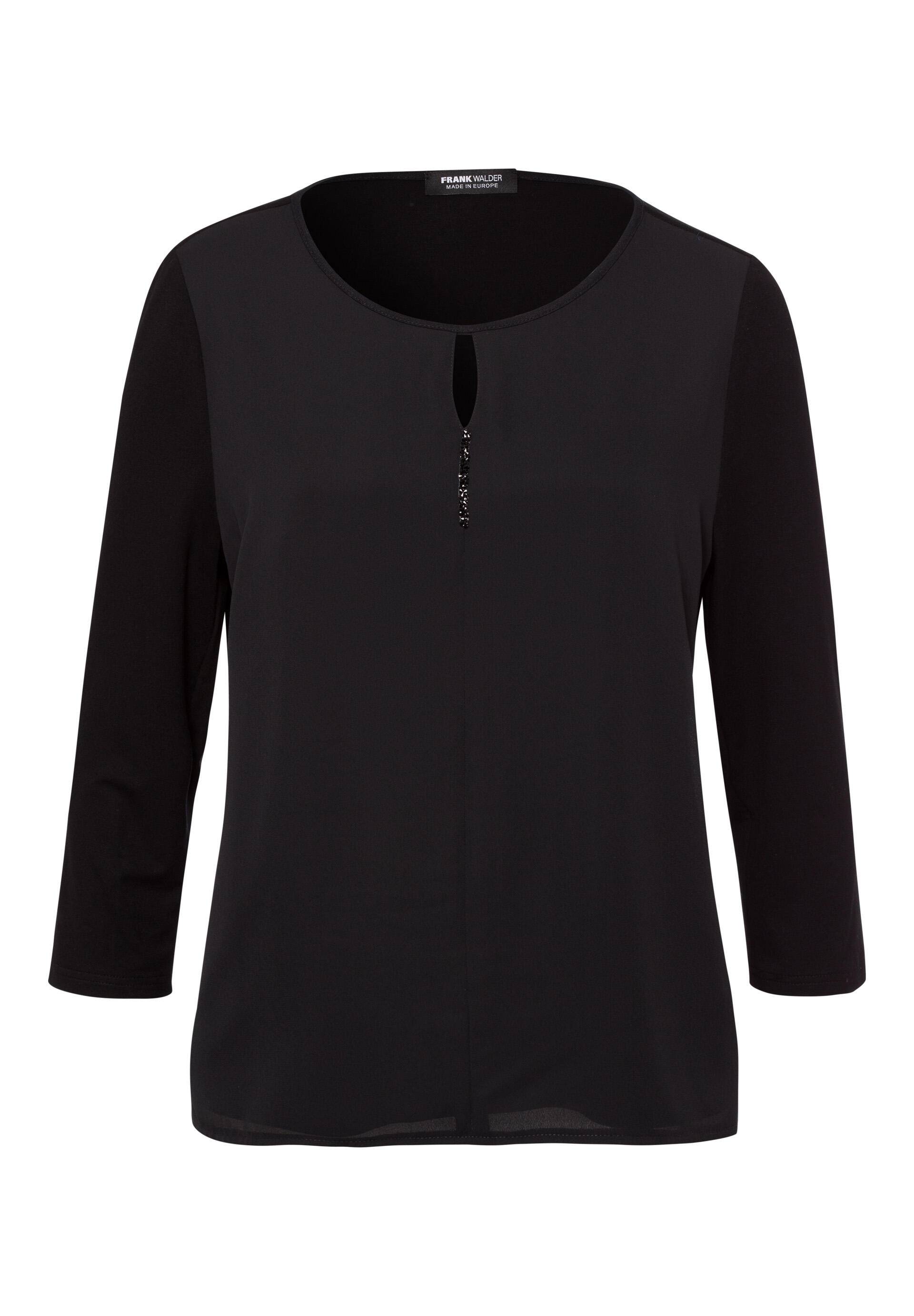 FRANK WALDER - Blusenshirt MIDNIGHT SPIRIT im raffinierten Materialmix schwarz - Gr. - 40 von FRANK WALDER