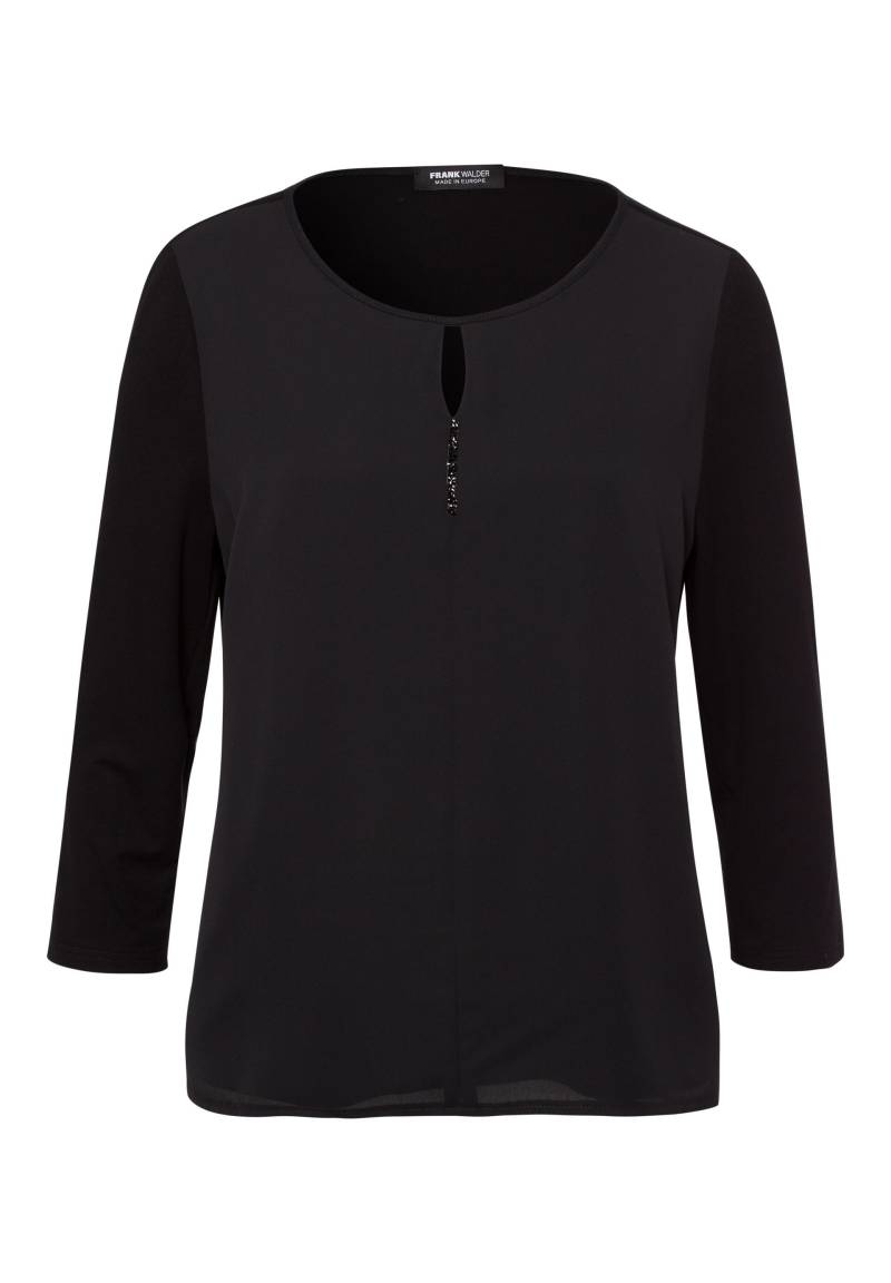 FRANK WALDER - Blusenshirt MIDNIGHT SPIRIT im raffinierten Materialmix schwarz - Gr. - 48 von FRANK WALDER