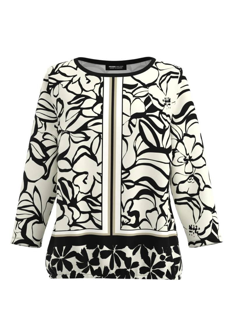 FRANK WALDER - Blusenshirt MONOCHROME ESSENCE mit stilvollem Print ecru/cashew/schwarz - Gr. - 46 von FRANK WALDER