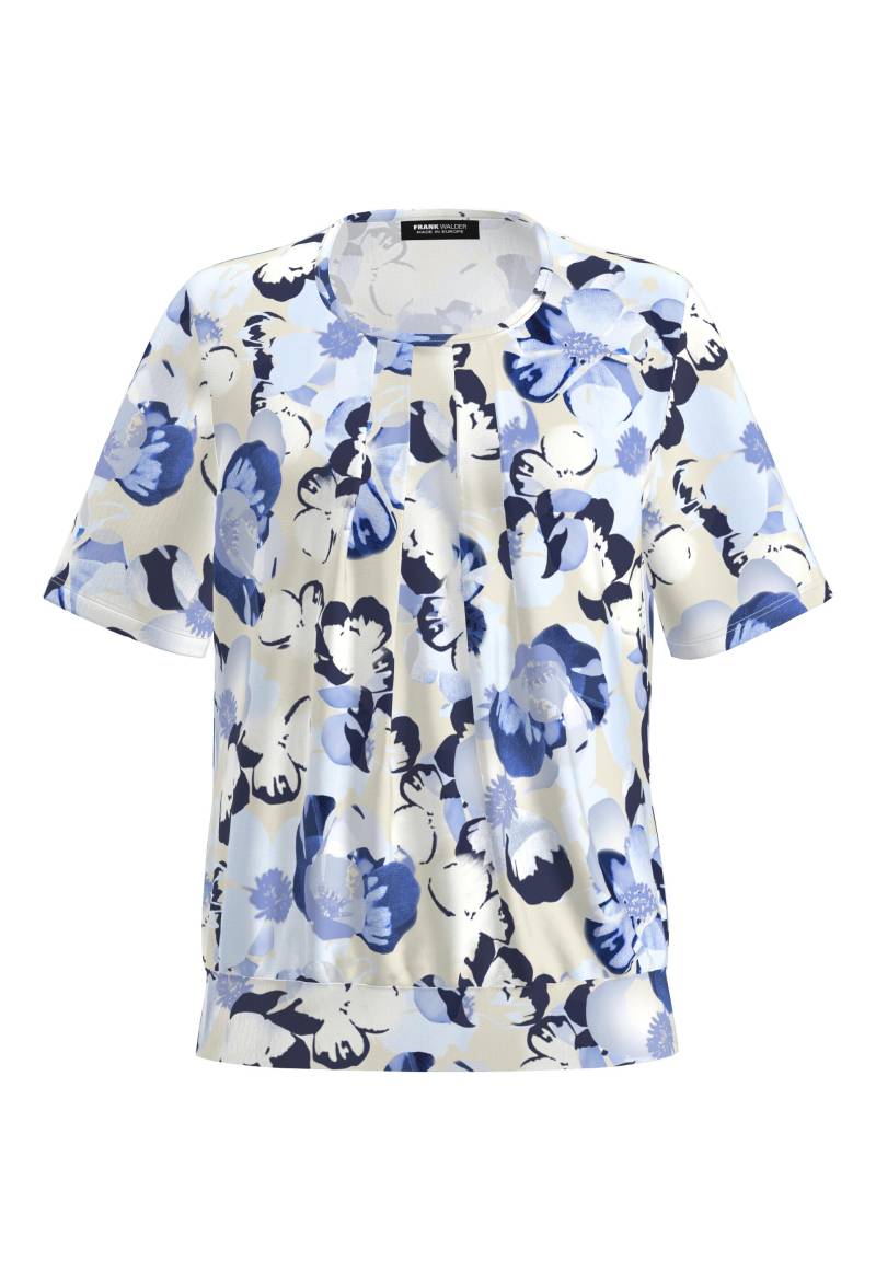 FRANK WALDER - Blusenshirt NOS aus Ecovero Viskose light aqua/sand/ink - Gr. - 38 von FRANK WALDER