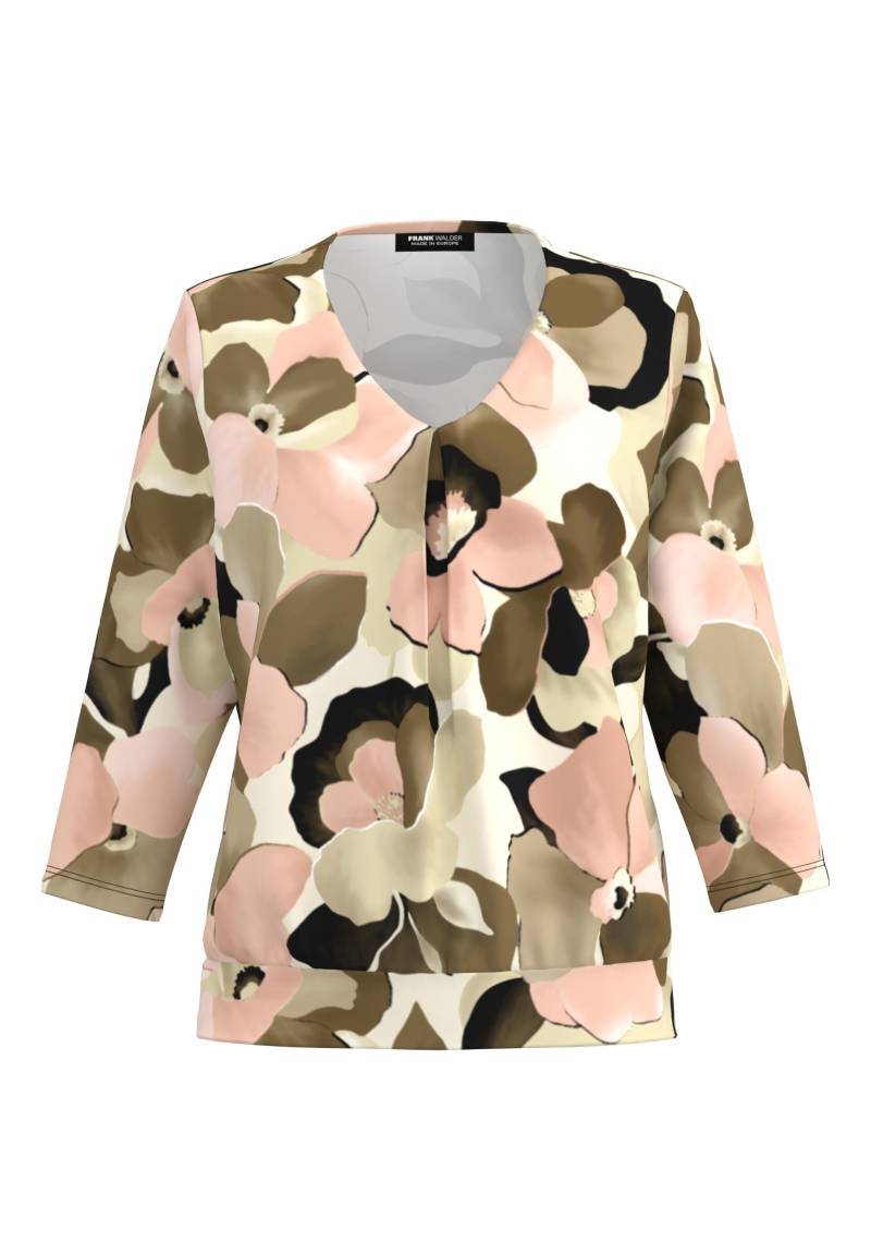 FRANK WALDER - Blusenshirt NOS mit Faltendetail im Vorderteil cashew/marone - Gr. - 38 von FRANK WALDER