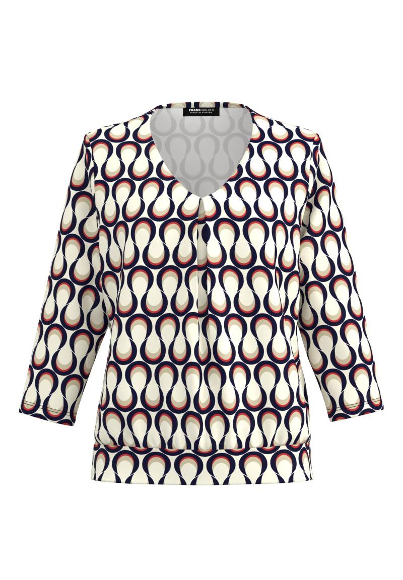 FRANK WALDER - Blusenshirt NOS mit Faltendetail im Vorderteil merlot/ink/ecru - Gr. - 40 von FRANK WALDER
