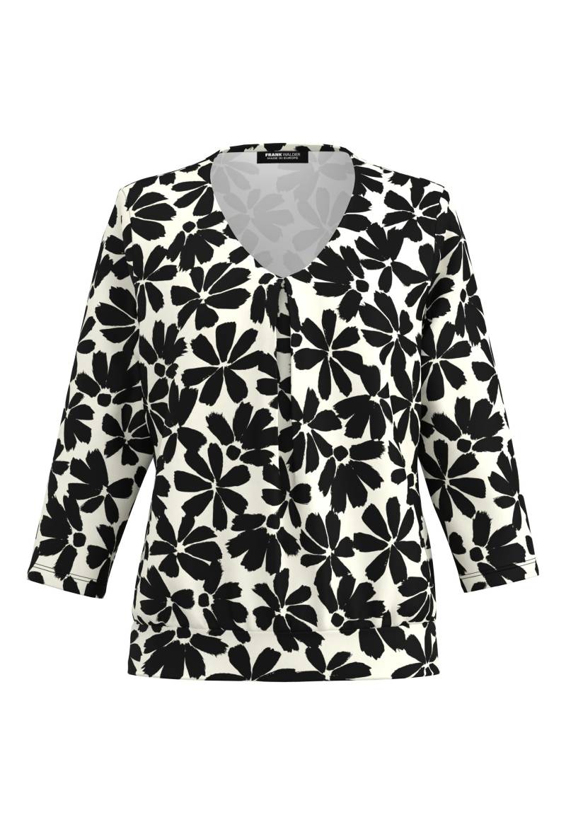 FRANK WALDER - Blusenshirt NOS mit Faltendetail im Vorderteil schwarz/cashew - Gr. - 40 von FRANK WALDER