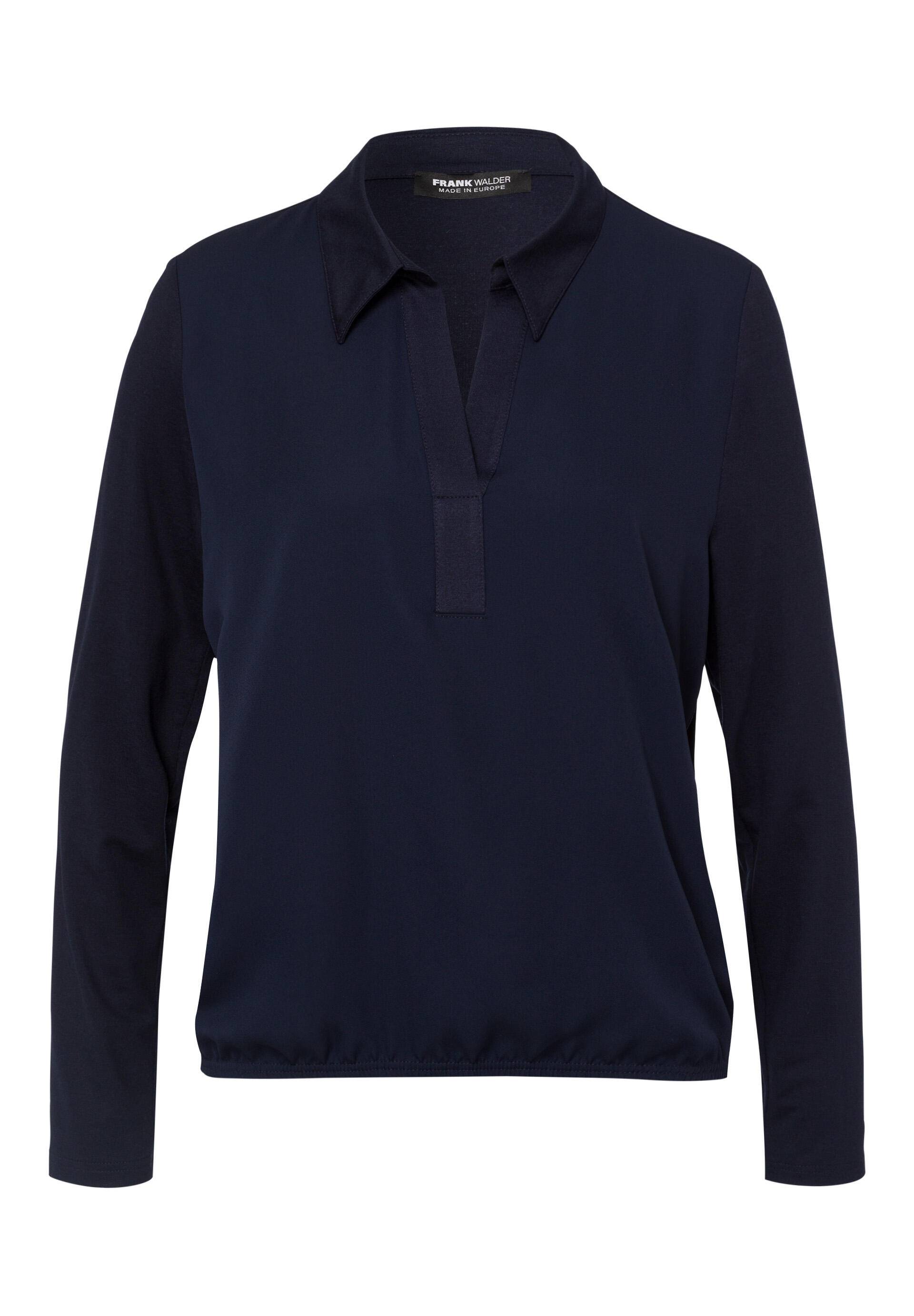 FRANK WALDER - Blusenshirt NOS mit Poloblende ink - Gr. - 36 von FRANK WALDER