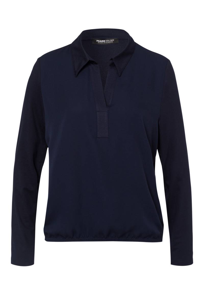 FRANK WALDER - Blusenshirt NOS mit Poloblende ink - Gr. - 36 von FRANK WALDER