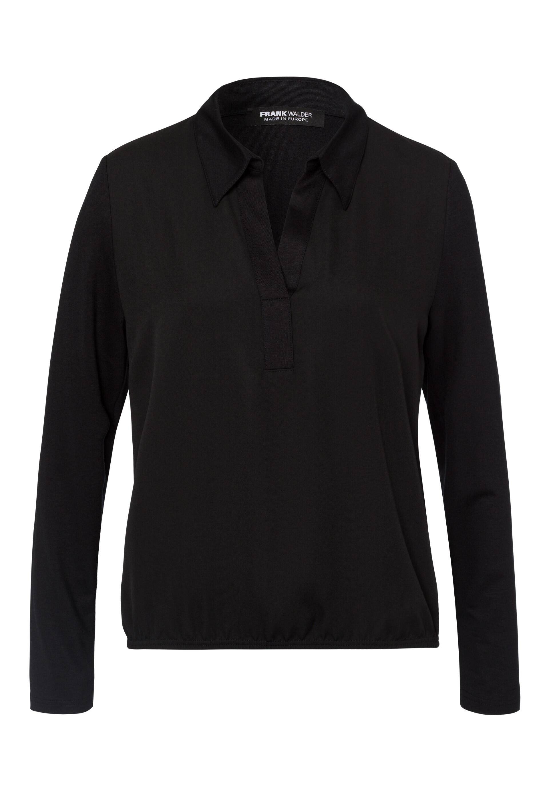 FRANK WALDER - Blusenshirt NOS mit Poloblende schwarz - Gr. - 42 von FRANK WALDER