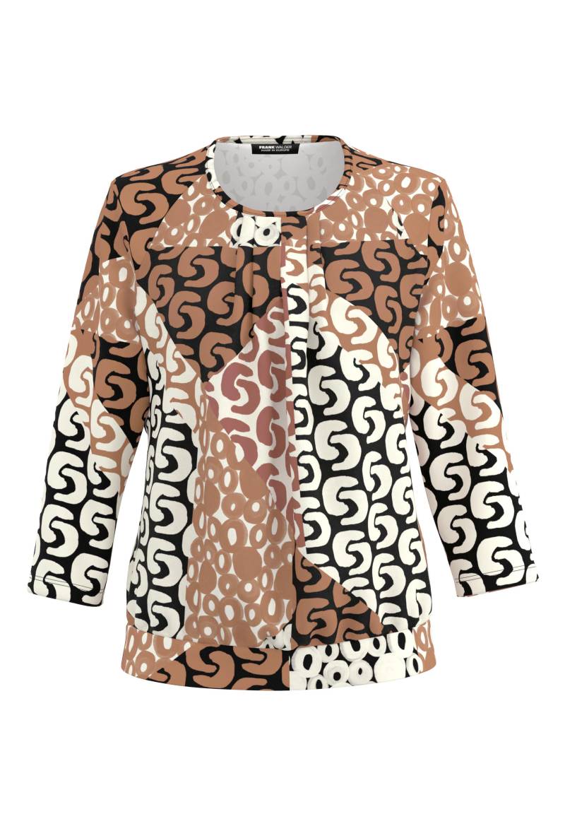 FRANK WALDER - Blusenshirt NOS mit aparter Faltenpartie cashew/caramel/toffee/schwarz/ecru - Gr. - 40 von FRANK WALDER