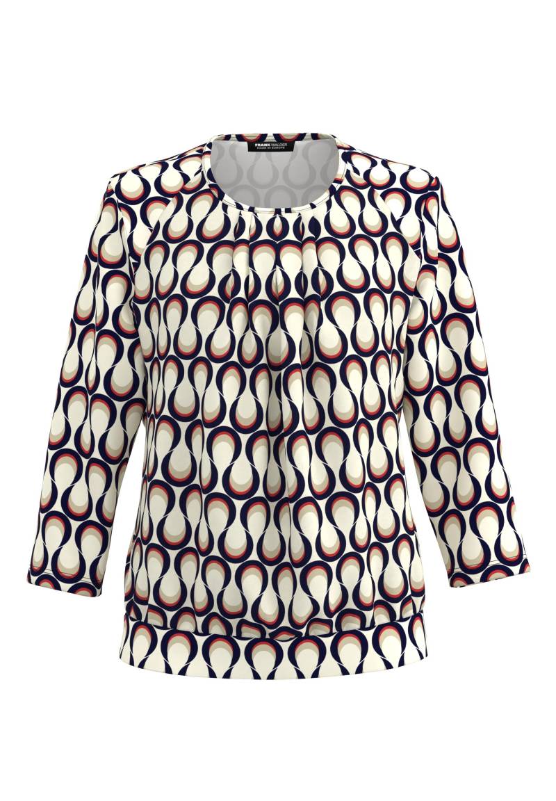 FRANK WALDER - Blusenshirt NOS mit aparter Faltenpartie merlot/ink/ecru - Gr. - 50 von FRANK WALDER