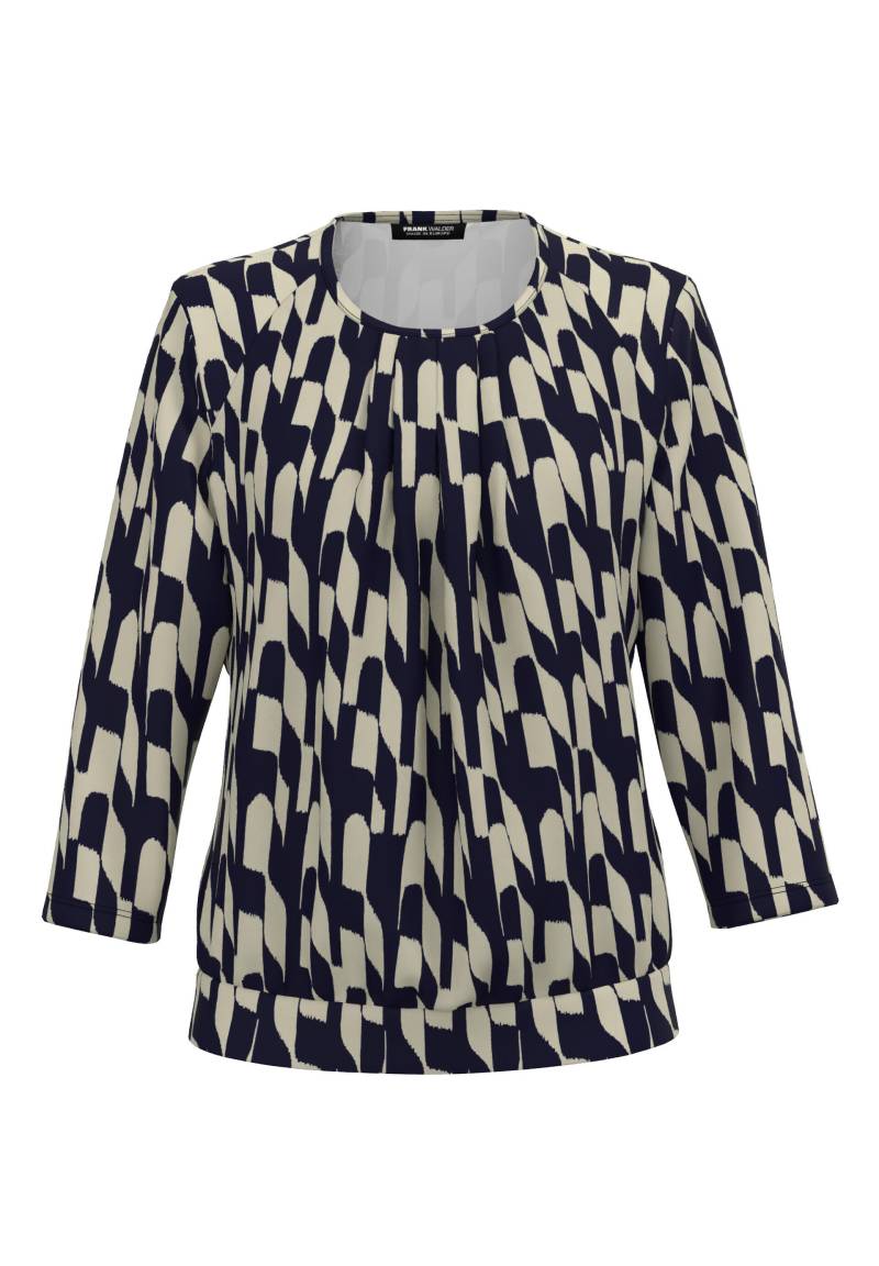 FRANK WALDER - Blusenshirt NOS mit aparter Faltenpartie sand/ink - Gr. - 44 von FRANK WALDER