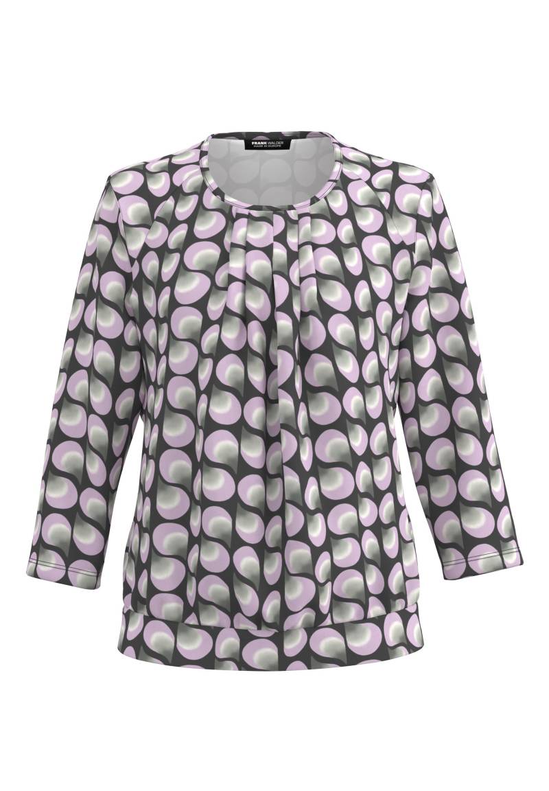 FRANK WALDER - Blusenshirt NOS mit aparter Faltenpartie soft purple/anthrazit/ecru - Gr. - 48 von FRANK WALDER