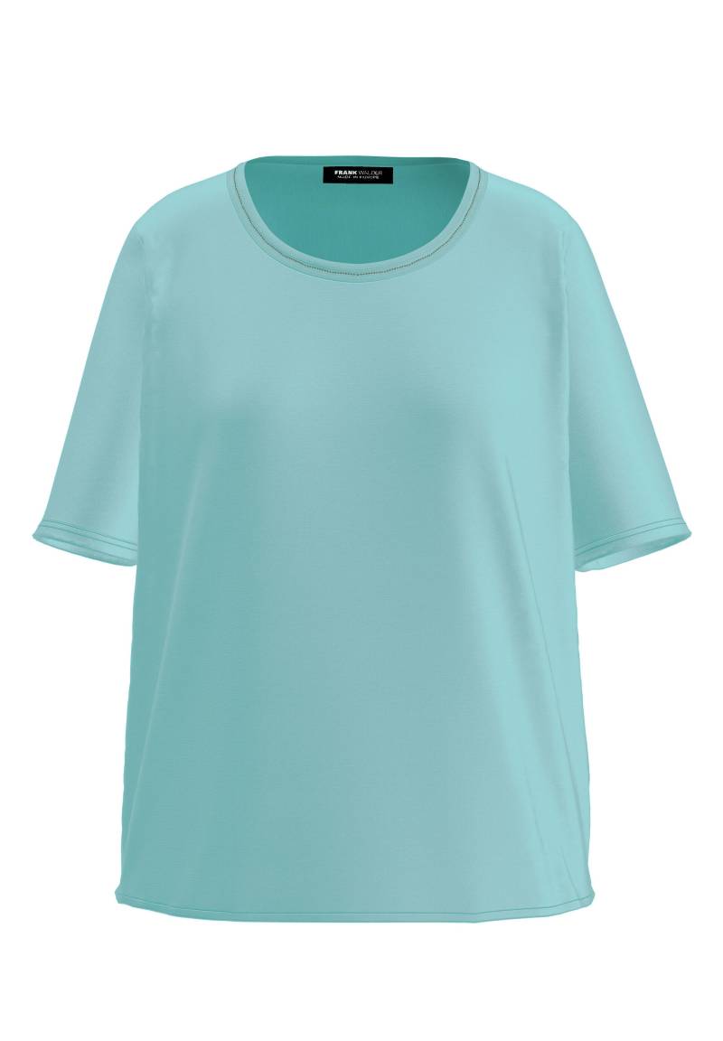 FRANK WALDER - Blusenshirt NOS mit doppelt paspeliertem Ausschnitt blue lagoon - Gr. - 44 von FRANK WALDER