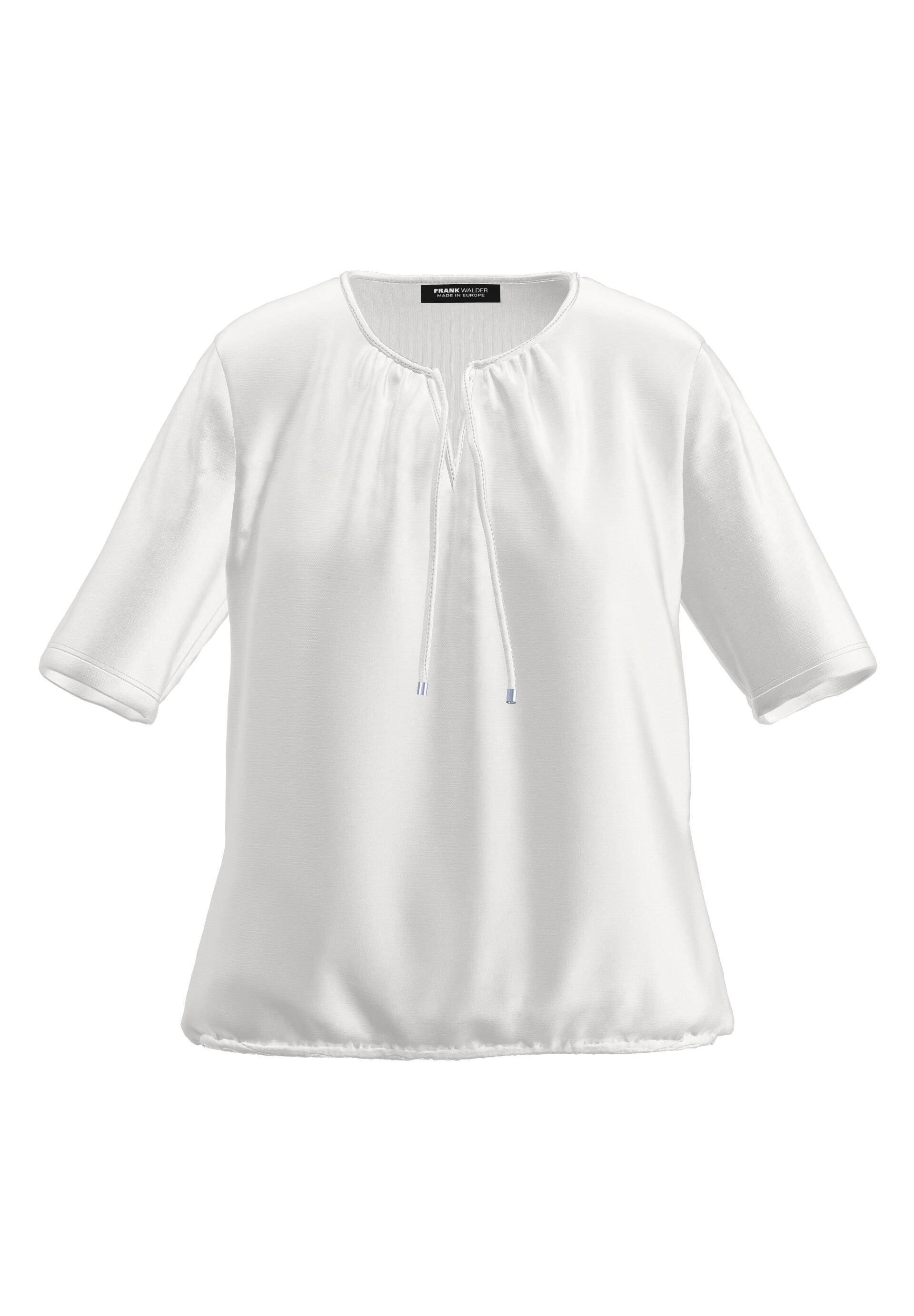 FRANK WALDER - Blusenshirt NOS mit femininer Kräuselung und Bindeband ecru - Gr. - 48 von FRANK WALDER