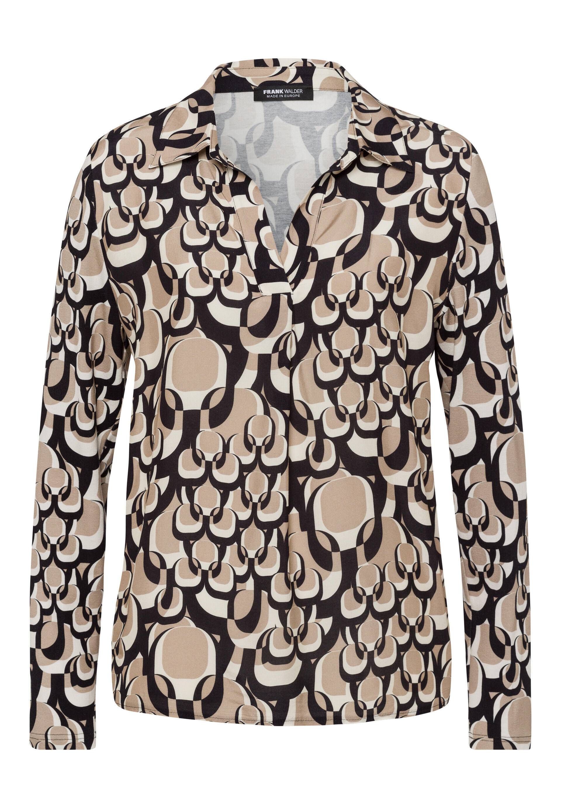 FRANK WALDER - Blusenshirt NOS mit modernem Upgrade schwarz/mandel/ecru - Gr. - 46 von FRANK WALDER