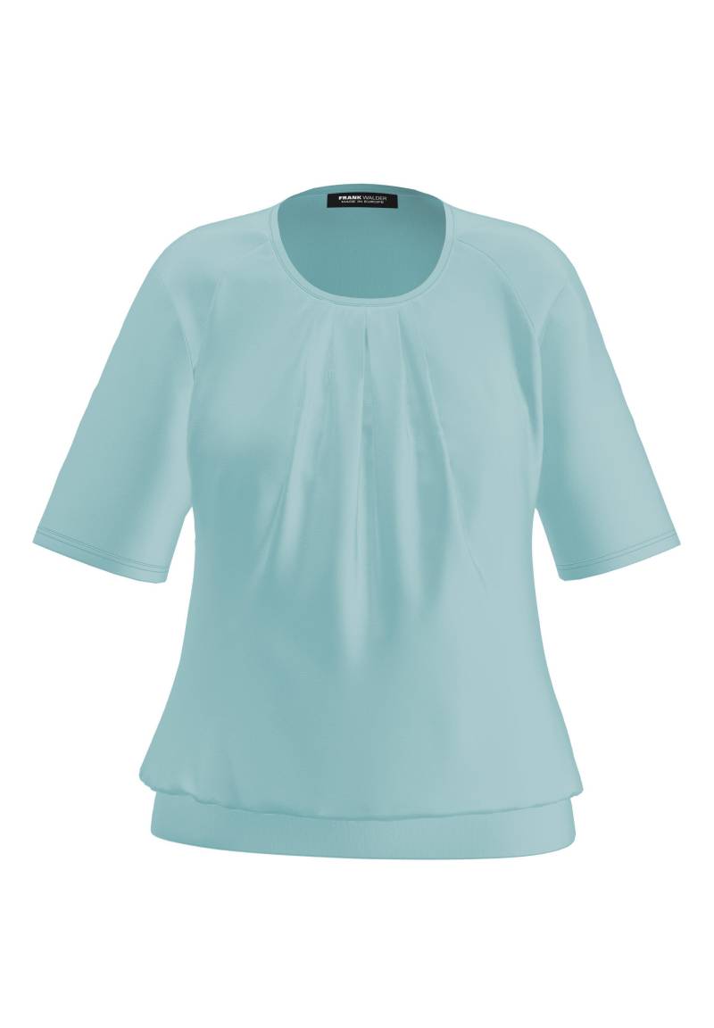 FRANK WALDER - Blusenshirt NOS mit modischer Faltenpartie vorne blue lagoon - Gr. - 44 von FRANK WALDER