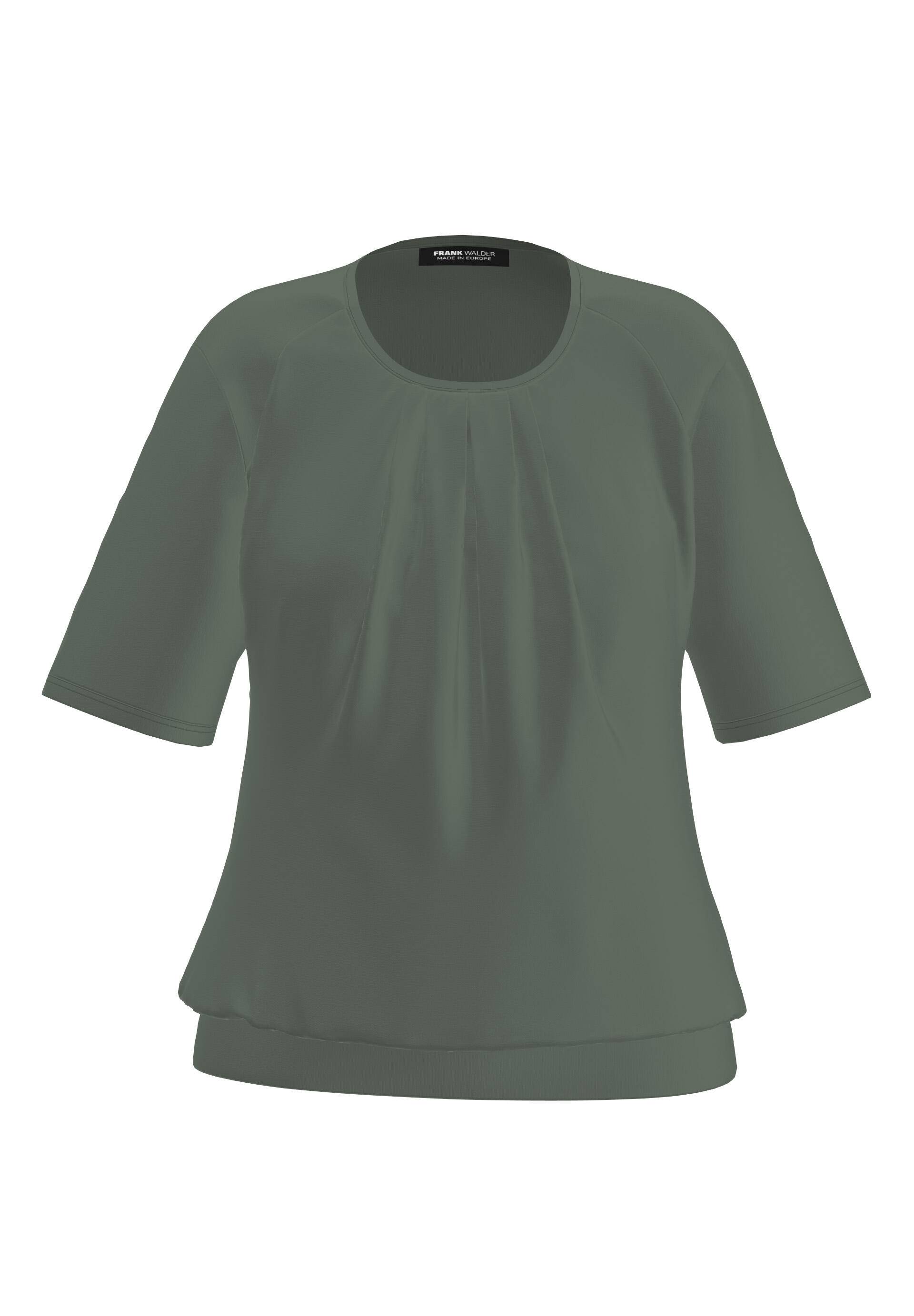 FRANK WALDER - Blusenshirt NOS mit modischer Faltenpartie vorne khaki - Gr. - 42 von FRANK WALDER