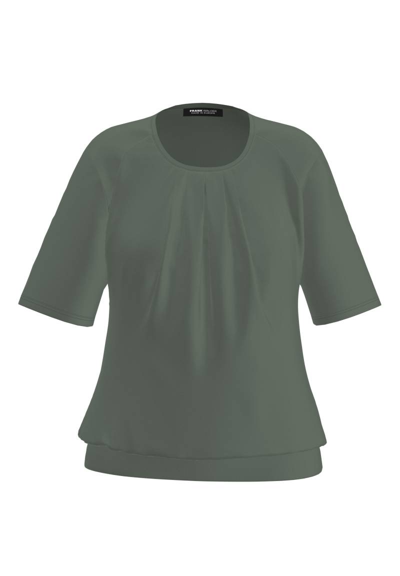 FRANK WALDER - Blusenshirt NOS mit modischer Faltenpartie vorne khaki - Gr. - 42 von FRANK WALDER