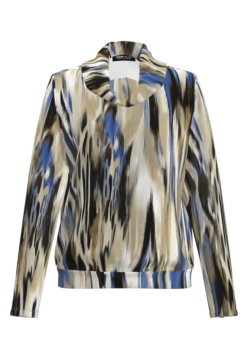 FRANK WALDER - Blusenshirt NOS mit tollem Muster nougat/royal blau/ecru/schwarz - Gr. - 46 von FRANK WALDER