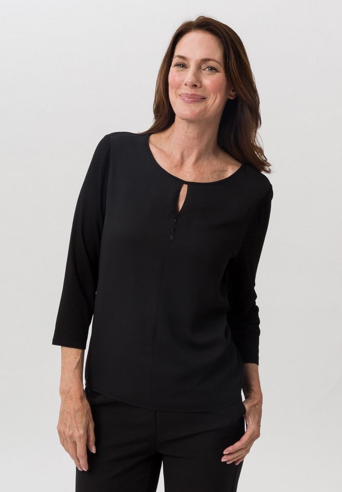 FRANK WALDER Blusenshirt im raffinierten Materialmix von FRANK WALDER