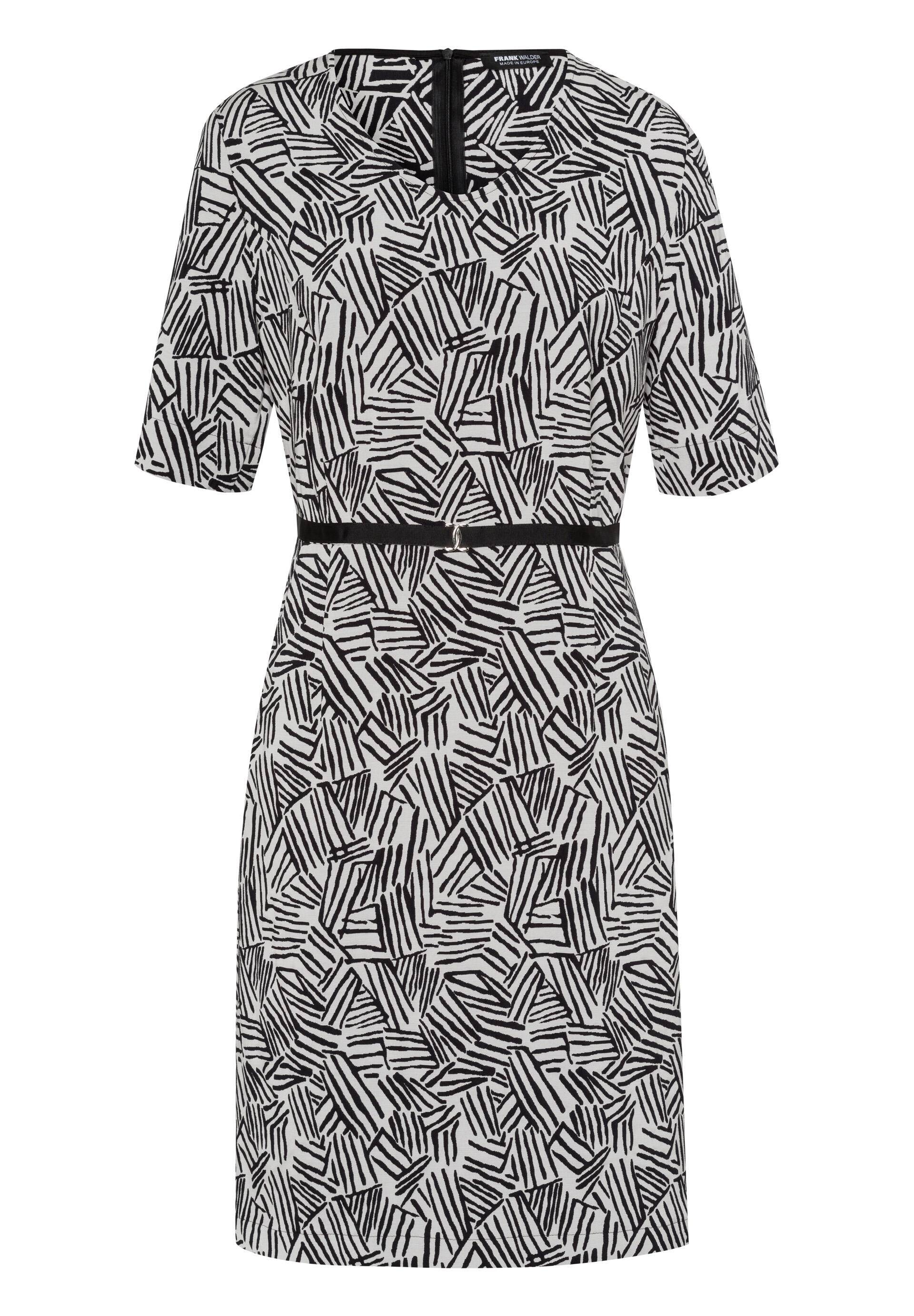 FRANK WALDER - Kleid WALKING ON SUNSHINE mit dekorativem Taillenband ecru/schwarz - Gr. - 44 von FRANK WALDER