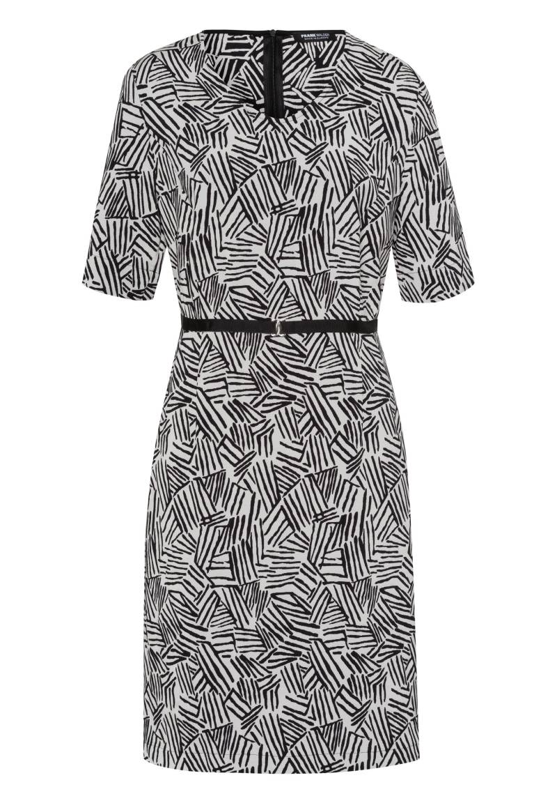 FRANK WALDER - Kleid WALKING ON SUNSHINE mit dekorativem Taillenband ecru/schwarz - Gr. - 44 von FRANK WALDER