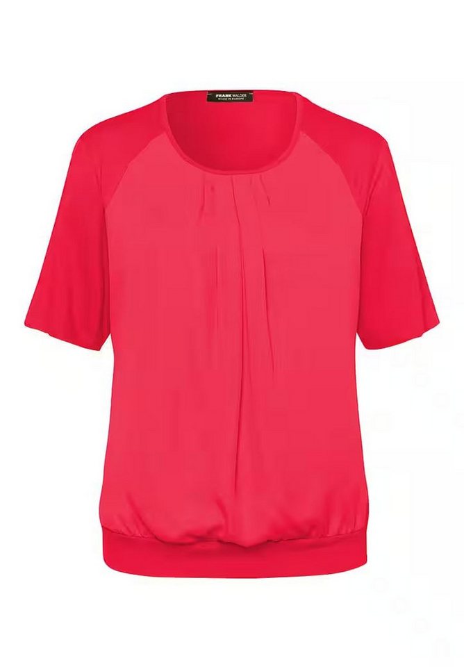 FRANK WALDER Kurzarmbluse - Kurzarmbluse mit eleganter Faltenpartie von FRANK WALDER