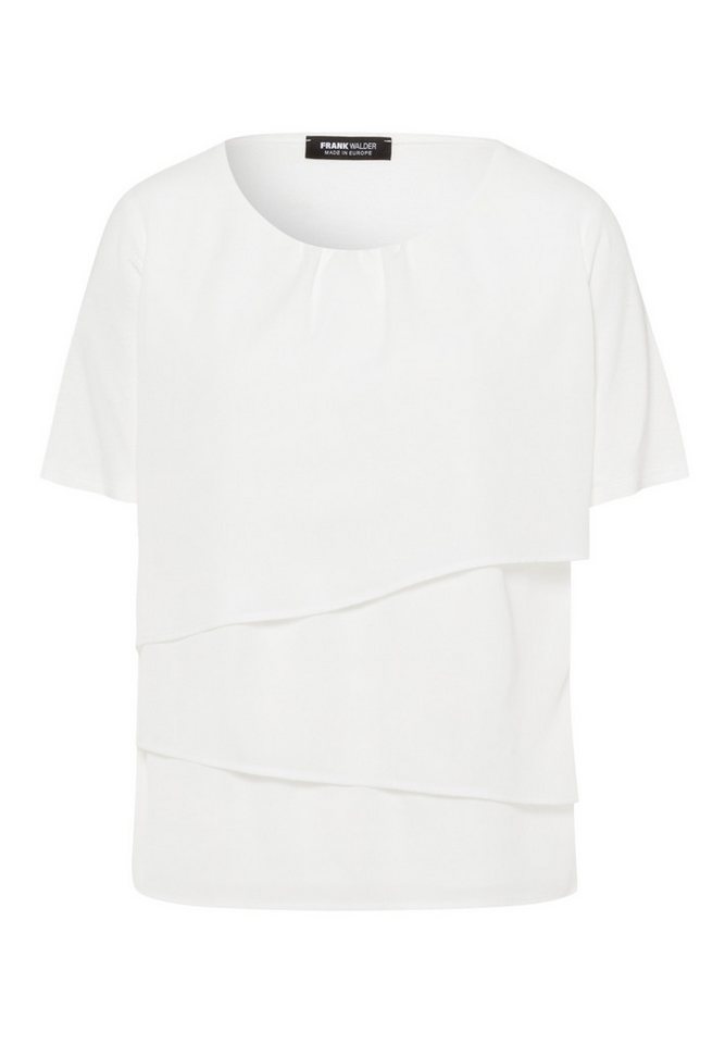 FRANK WALDER Kurzarmbluse - feminine Kurzarmbluse in Unifarbe im Lagenlook von FRANK WALDER